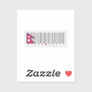 Sticker Conception de drapeau à code-barres Made in Nepal