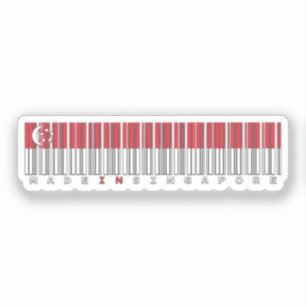 Sticker Conception de drapeau à code-barres Made in Singap