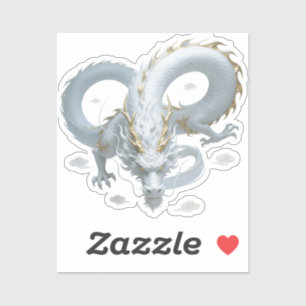 Sticker Conception de fantasy artistique de dragon en or b