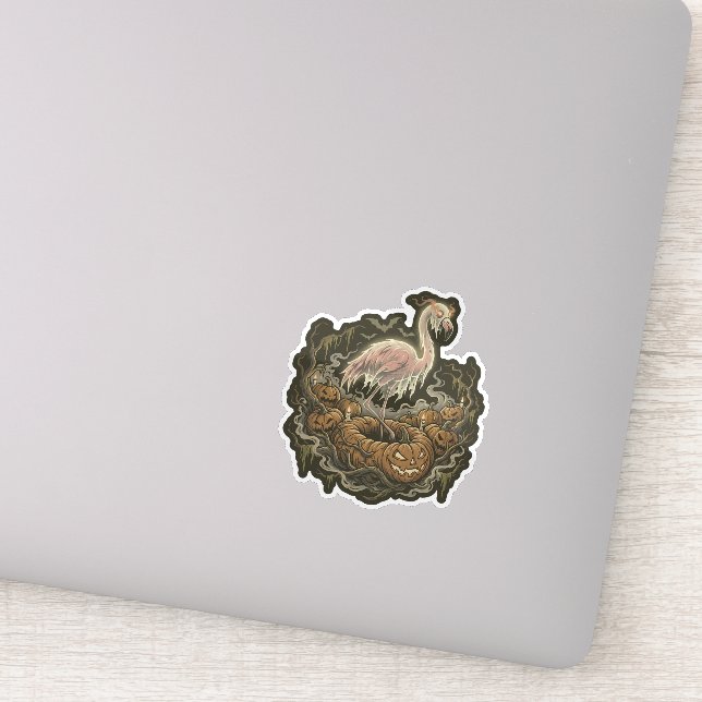 Sticker Conception de flamant rose effrayant vintage pour  (Détail)