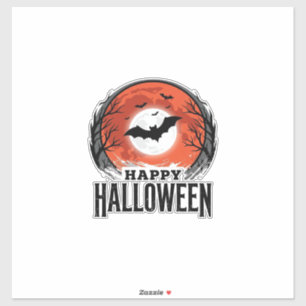 Sticker Conception de gravure de chauve-souris de lune d'H