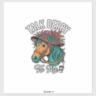 Sticker Conception de gravure vintage de cheval de Derby T
