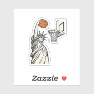 Sticker Conception de gravure vintage de dunk de basketbal
