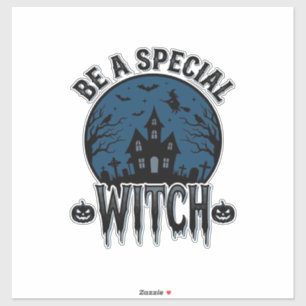 Sticker Conception de gravure vintage Halloween sorcière s