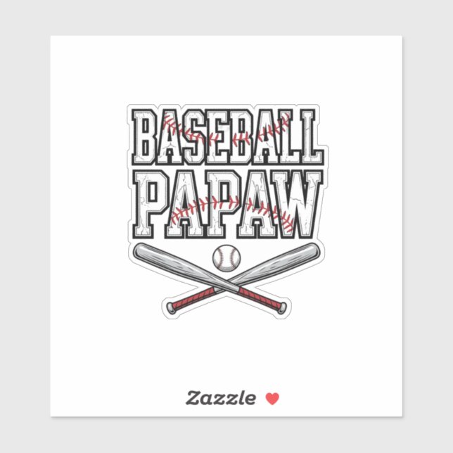 Sticker Conception de gravure vintage Papaw baseball_1 (Feuille)