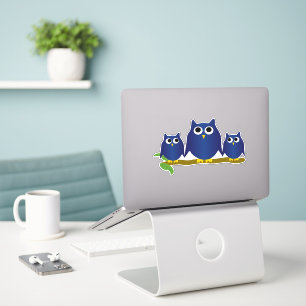 Sticker Conception de hiboux bleus
