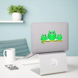 Sticker Conception de hiboux verts
