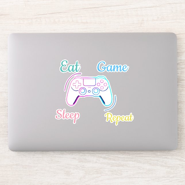 Sticker Conception de jeu néon personnalisable (Ordinateur)