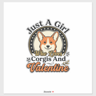 Sticker Conception de la Saint-Valentin Corgi pour les ama