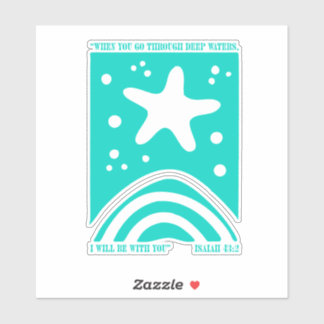 Sticker Conception de l'étoile de mer chrétienne Quand vou