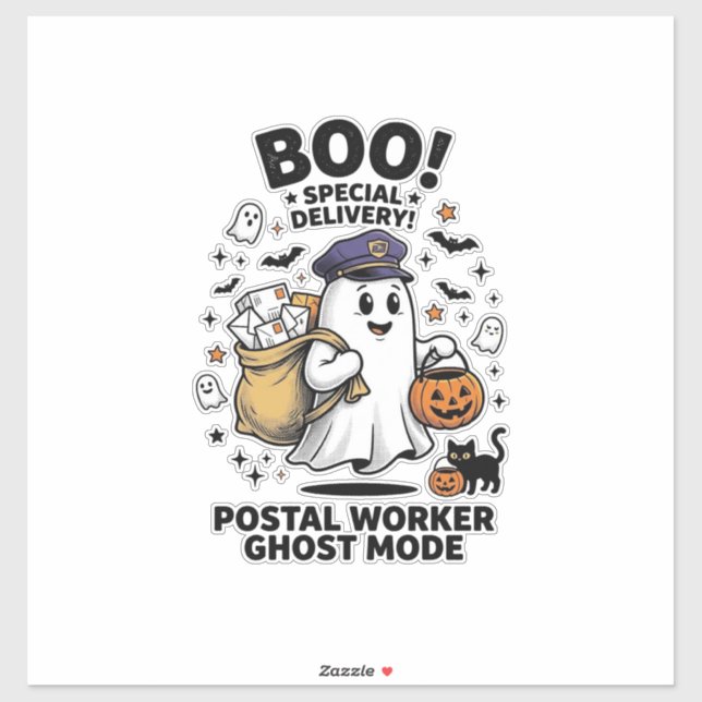 Sticker Conception de livraison d'Halloween en mode fantôm (Feuille)