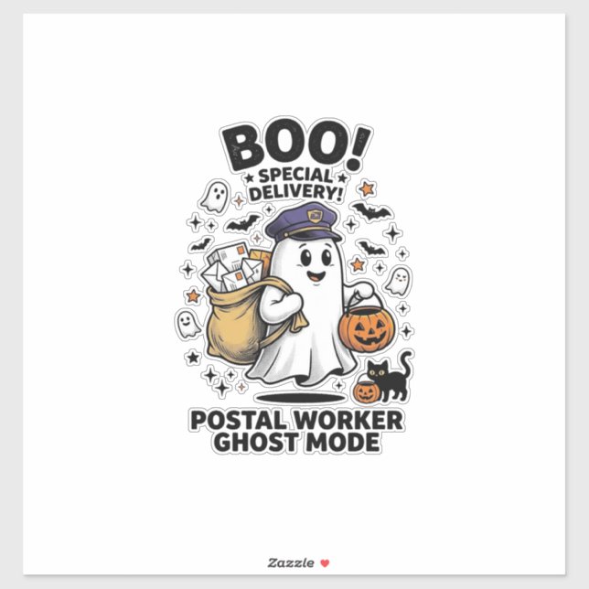 Sticker Conception de livraison d'Halloween en mode fantôm (Feuille)