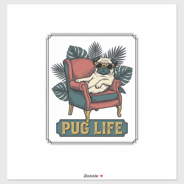Sticker Conception de lunettes de soleil pour chien cool P (Feuille)