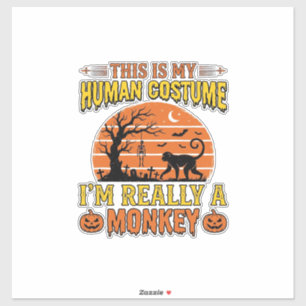 Sticker Conception de maillot de costume humain singe drôl