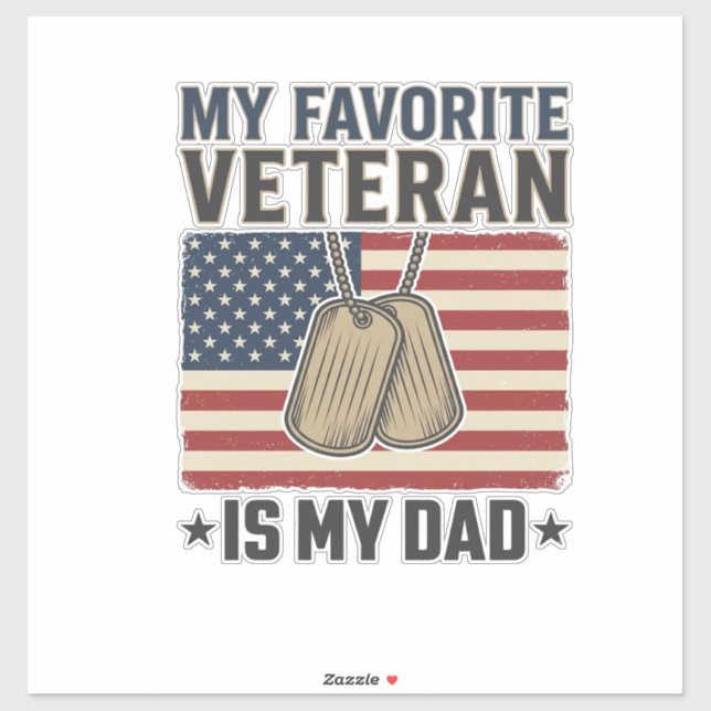 Sticker Conception de médailles patriotiques pour papa vét (Feuille)