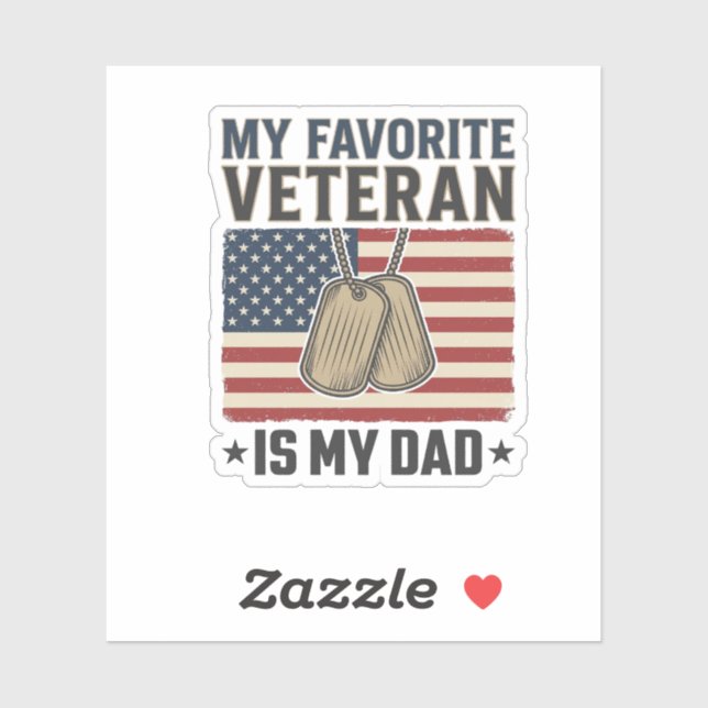 Sticker Conception de médailles patriotiques pour papa vét (Feuille)