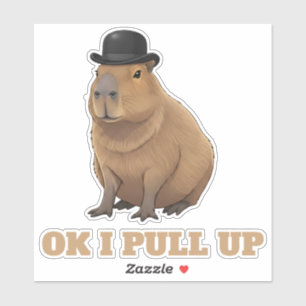 Sticker Conception de mème de capybara tendance et drôle