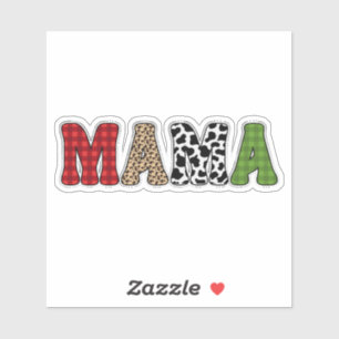 Sticker Conception de motif à carreaux de Mama Noël