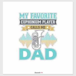 Sticker Conception de musique vintage de papa euphonium dr