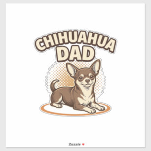 Sticker Conception de papa Chihuahua gravure vintage pour