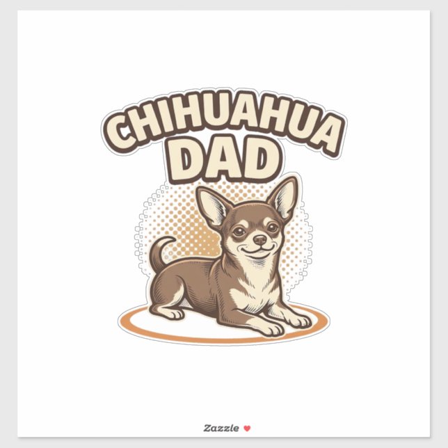 Sticker Conception de papa Chihuahua gravure vintage pour  (Feuille)