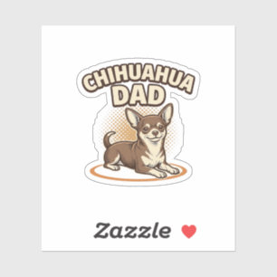 Sticker Conception de papa Chihuahua gravure vintage pour