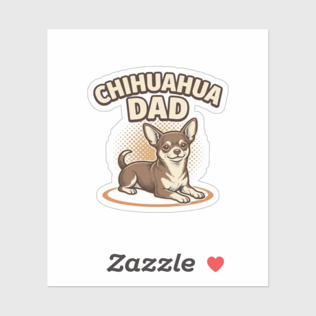 Sticker Conception de papa Chihuahua gravure vintage pour  (Feuille)