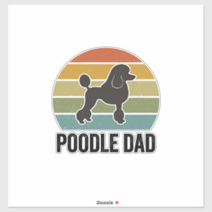 Sticker Conception de Père Caniche Vintage Sunset Amoureux