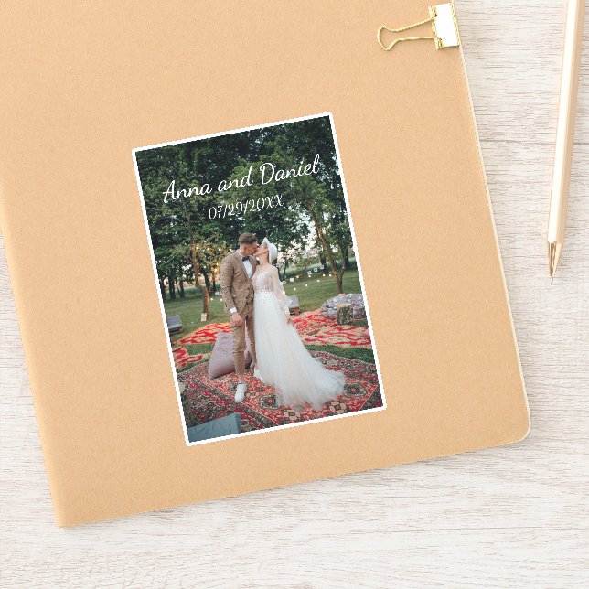 Sticker Conception de photo de mariage personnalisée (Carnet)