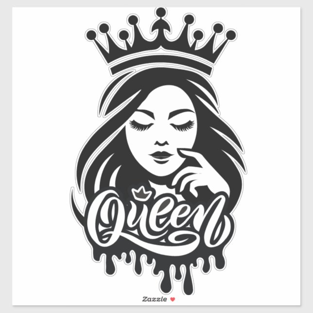 Sticker Conception de Reine – Couronne Royale Élégante (Feuille)