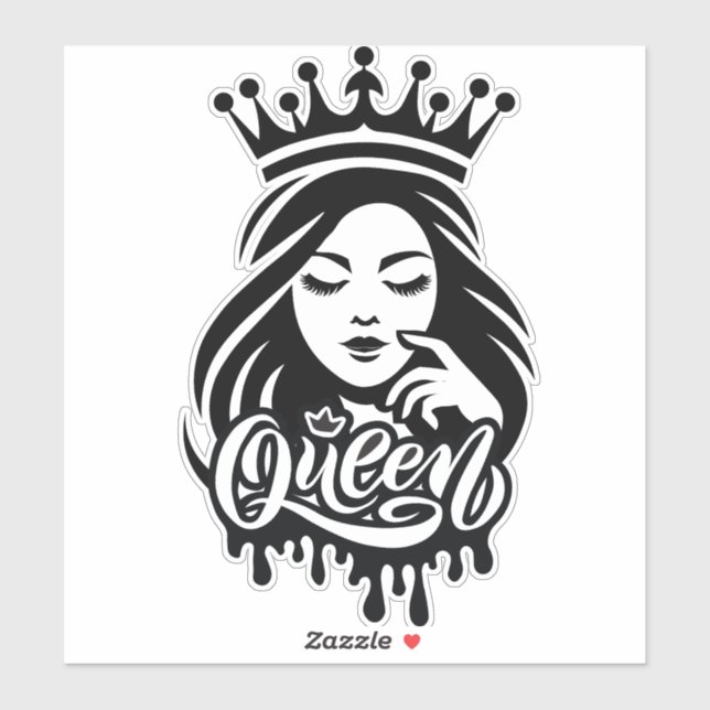 Sticker Conception de Reine – Couronne Royale Élégante (Feuille)