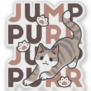 Sticker Conception de saut de chat - Artwork de purr de sa