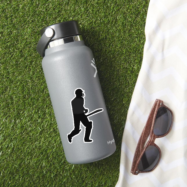Sticker Conception de silhouette de batteur de cricket (HydroFlask Insitu)