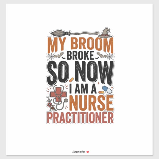 Sticker Conception de sorcière d'infirmière praticienne dr (Feuille)