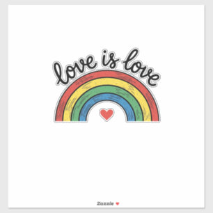 Sticker Conception de t-shirt à coeur arc-en-ciel vintage