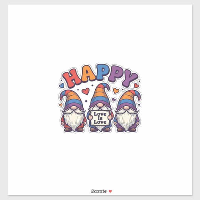 Sticker Conception de t-shirt arc-en-ciel Gnome du mois de (Feuille)