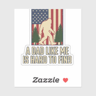 Sticker Conception de T-shirt Bigfoot Dad Vintage Drapeau