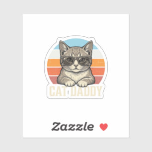 Sticker Conception de T-shirt Chat Daddy Vintage Sunset Co
