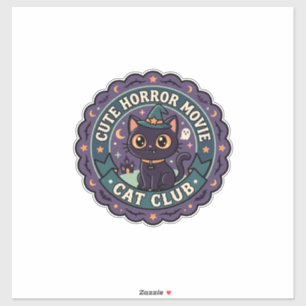 Sticker Conception de T-shirt de chat mignon de film d'hor