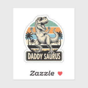 Sticker Conception de t-shirt de dinosaure rétro Daddy Sau