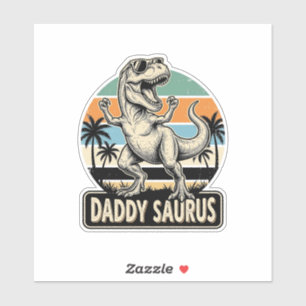 Sticker Conception de t-shirt de dinosaure rétro Papa Saur