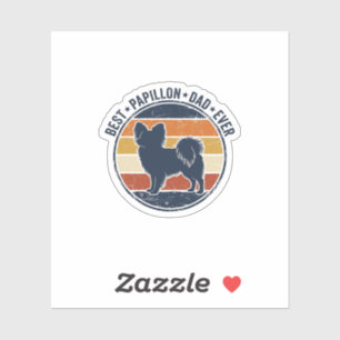 Sticker Conception de T-shirt de papa de chien Papillon ré