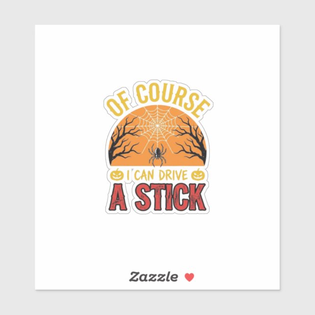 Sticker Conception de T-shirt drôle d'Halloween avec une t (Feuille)