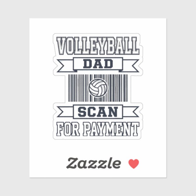 Sticker Conception de t-shirt drôle pour papa de volley-ba (Feuille)