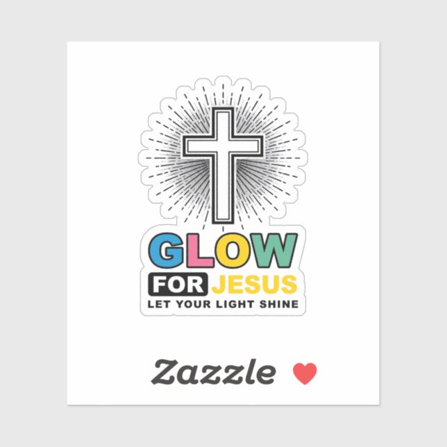 Sticker Conception de t-shirt lumière de croix chrétienne  (Feuille)