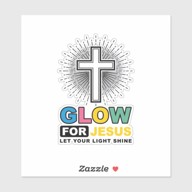 Sticker Conception de t-shirt lumineux de croix chrétienne (Feuille)