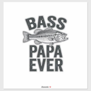 Sticker Conception de T-shirt Papa de pêche vintage Bass P