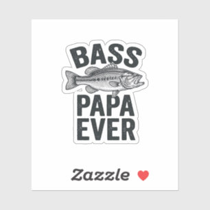 Sticker Conception de T-shirt Papa de pêche vintage Bass P