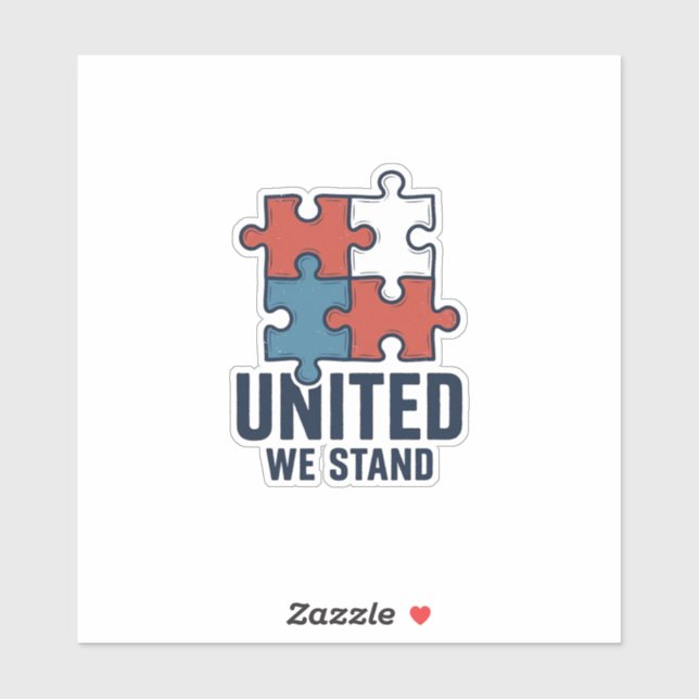 Sticker Conception de T-shirt patriotique pièce de puzzle  (Feuille)