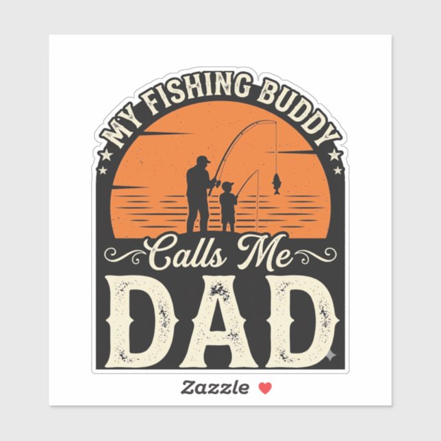 Sticker Conception de T-shirt pour papa, copain de pêche v (Feuille)